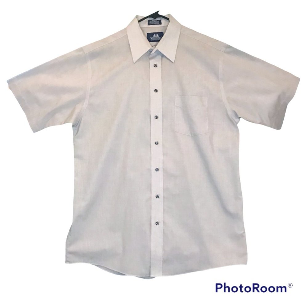 Stafford Wrinkle Free Men’s 16.5 60% Cotton 40% Polyest Gray Dress Button Down